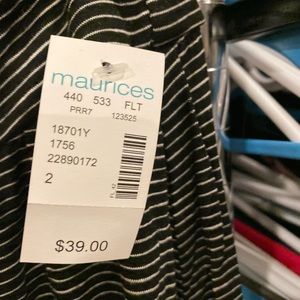 Maurices Black & White Stripe Maxi Skirt NWT